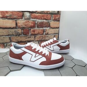 MENS VANS SKATE LOWLAND CC Sz 13 Brown Tan Red White  Comfycush  2-Tone Leather